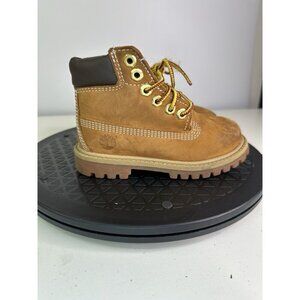 Timberland Premium 6" inch Waterproof Toddler Kids Boots Wheat Nubuck 12809 Sz 9